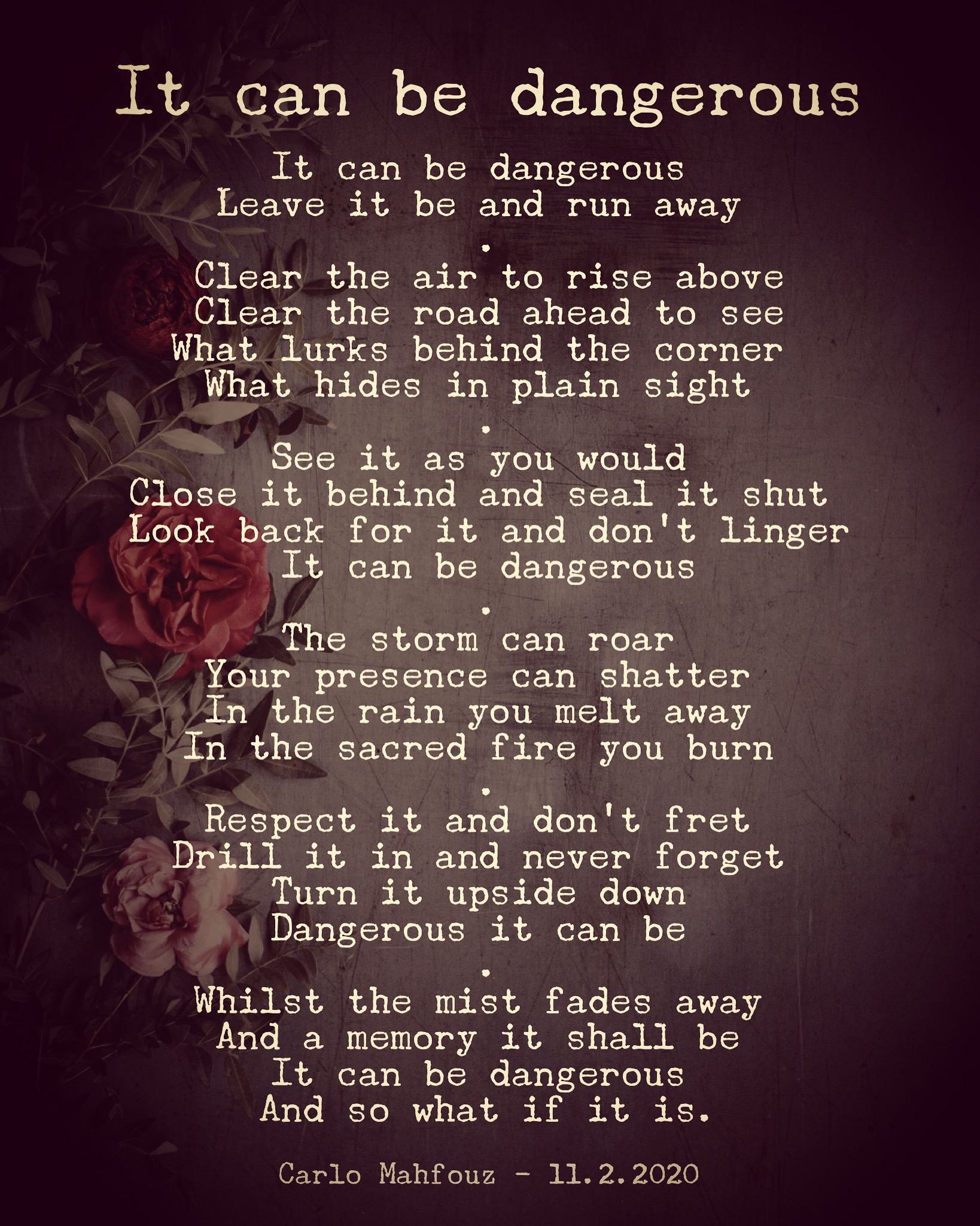 A small poem, published on Instagram