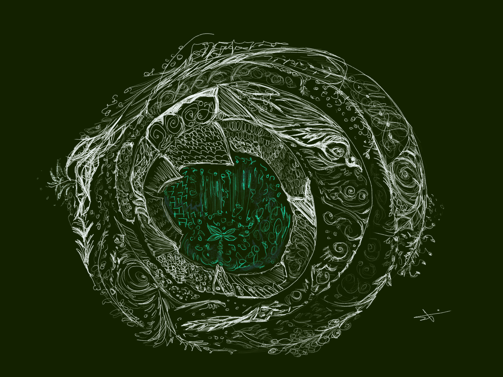 Abstract drawing of a circle