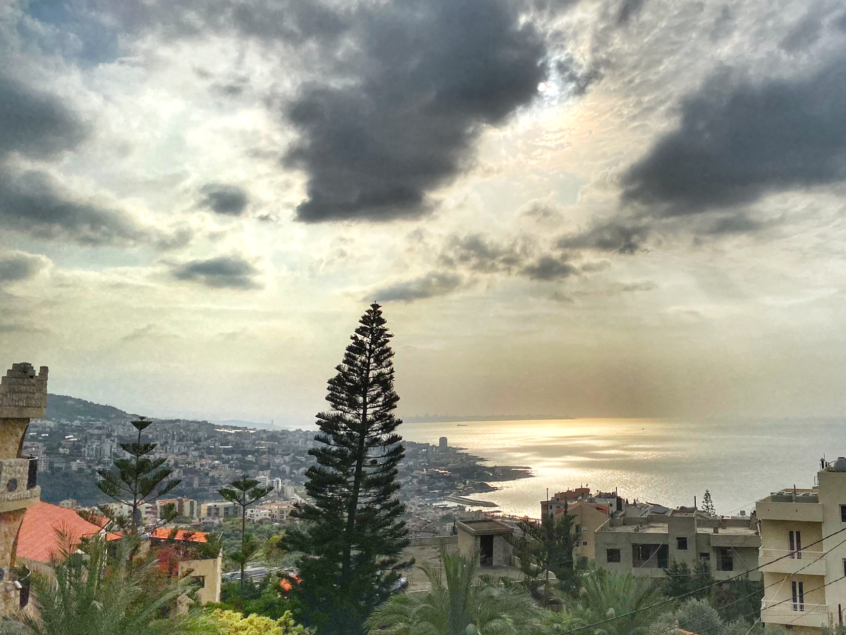 The view from the bedroom, Beirut on the horizon